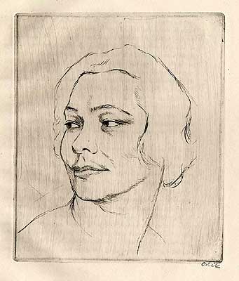 Tilla Durieux : portrait facing left