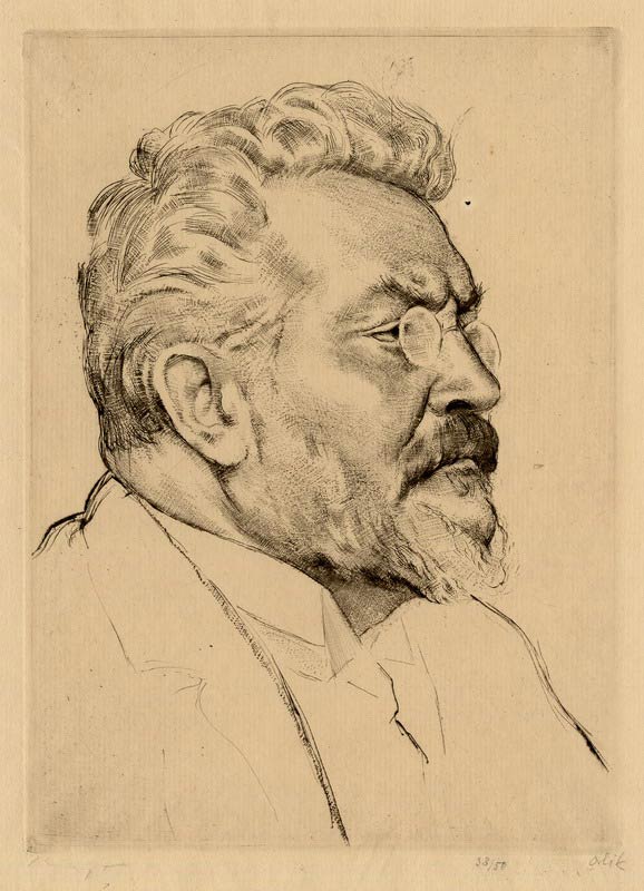 Brustbildnis Max Slevogt, nach Rechts gewendet - Portrait of Max Slevogt facing right