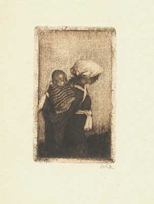 Korean peasant with child on her back