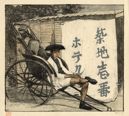 Kuruyama - Ruhende Rickshazieher  - Kurumaya, resting rickshawman