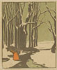 Holzsammlerin im Walde  -  Woman gathering wood in a forest